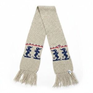 Vintage Hansen Skiing Mouse Knit Scarf Made in USA Novelty Winter‎ Retro Rare